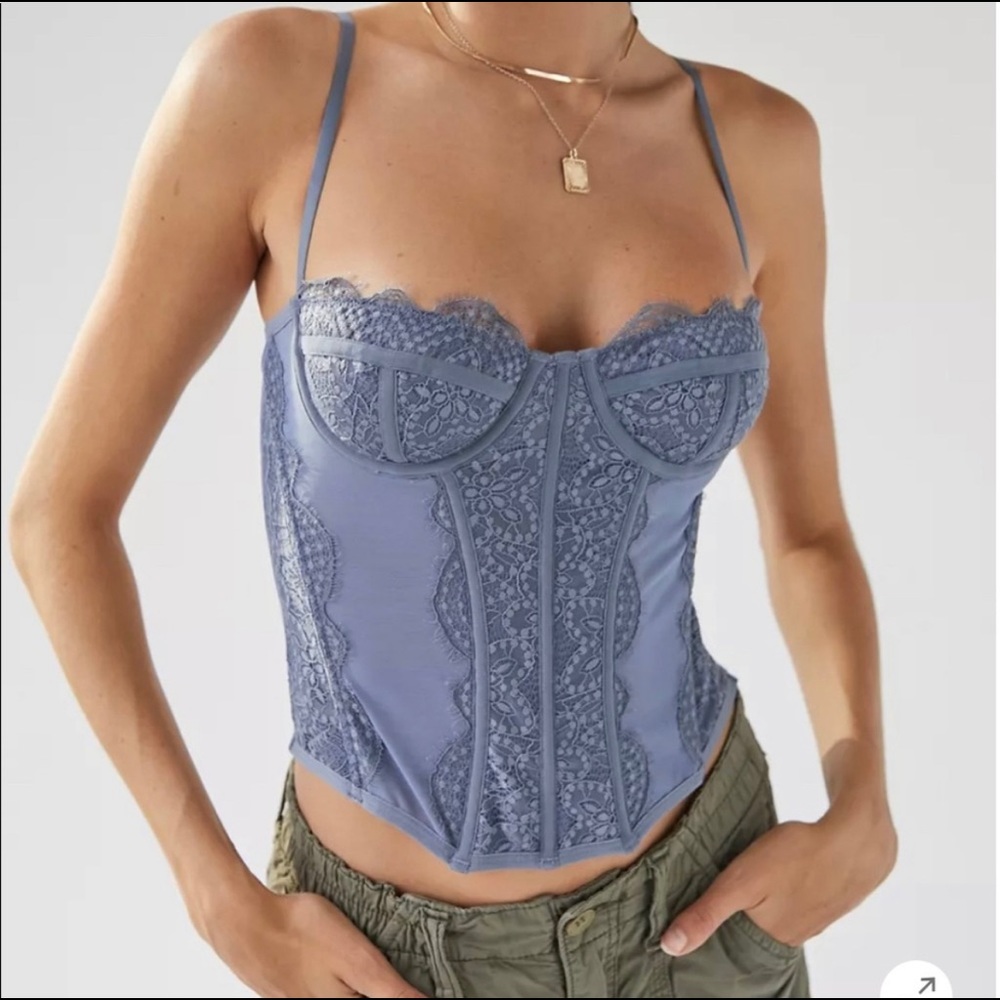 NWT Urban Outfitters Out From Under Modern Love Corset in slate